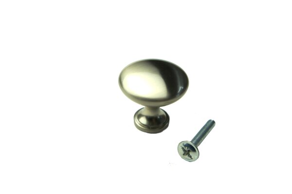 Möbelknopf Knauf rund silber matt