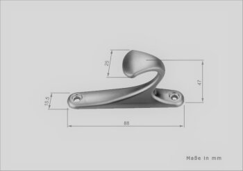 Kleiderhaken einfach BSK0 schwarz matt