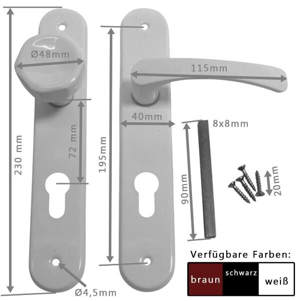 Türgriffe Basic Knauf & Griff lang PZ braun