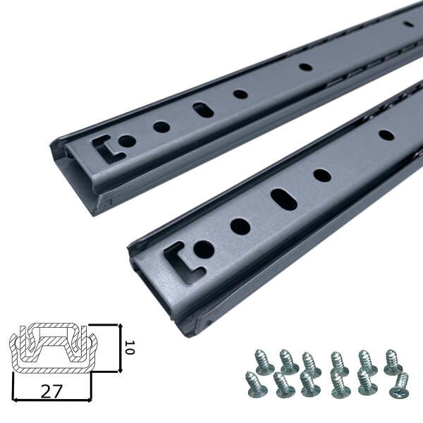 Laufschienen 27mm Schubladenschiene Teilauszug 30 cm