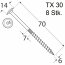 8 Stk. Holzschrauben Kleinpack Flachkopf 6 x 70 mm TX30