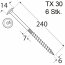 6 Stk. Holzschrauben Kleinpack Flachkopf 6 x 240 mm TX30