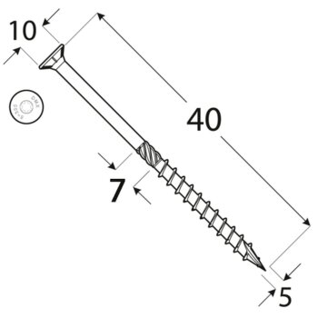 Holzschrauben Großpack 30- 400 mm Senkkopf TX T25 5x40 mm - 200 Stk.