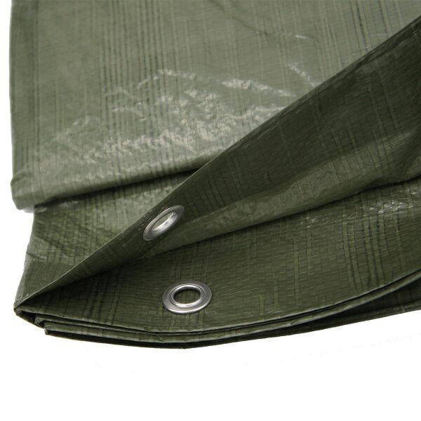 Abdeckplane Gewebeplane mit Ösen 1,5m - 20m Länge 90 g/m² - grün 4m x 5m