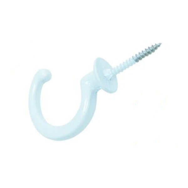 Gerätehaken zum Einschrauben 8 cm weiß