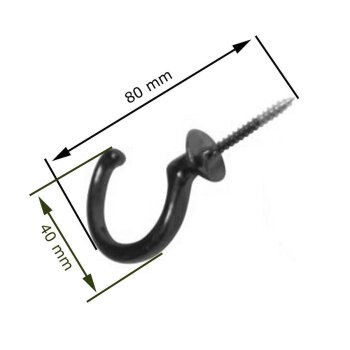 Gerätehaken zum Einschrauben 8 cm weiß