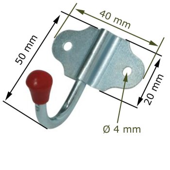 Gerätehaken single 5cm blau