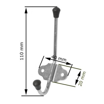Gerätehaken double 11cm gelb
