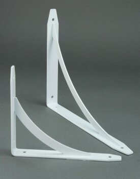 Regalwinkel Bogen Konsole Regalträger weiß metall 200 x 250 mm 175 125 20 25