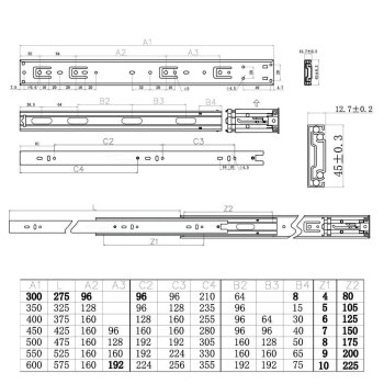 Schubladenschienen push 2 open 30 cm 1 Paar