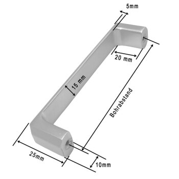 Möbelgriff - Faver 96 mm Nickel matt