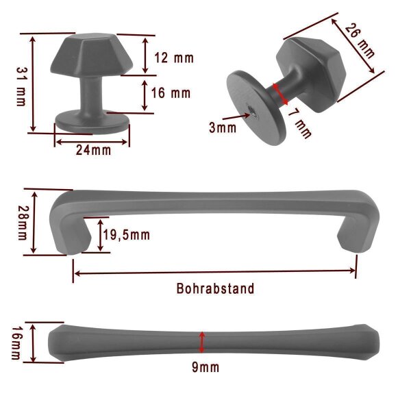 Knauf - Alday schwarz matt