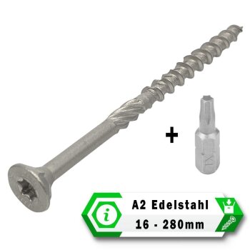 Holzbauschrauben Edelstahl Senkkopf A2 Großpack 4,0 x 45 mm - 200 Stk