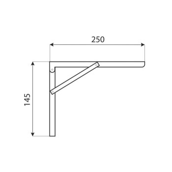 Klappkonsole mit Entriegelungshebel 145x250 mm WSA 250