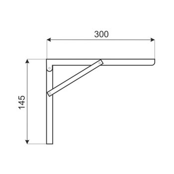 Klappkonsole mit Entriegelungshebel 145x250 mm WSA 250