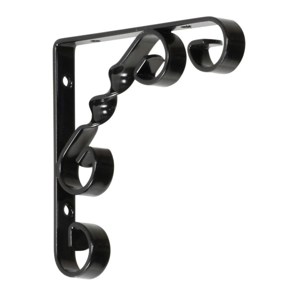 Regalwinkel Ornament Twist 100 200 Regalhalter Wandkonsole Regalträger schwarz 100 x 100 mm