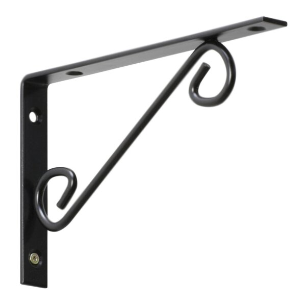 Regalwinkel Ornament Regalträger Wandkonsole Regalhalter schwarz 125 x 200 mm