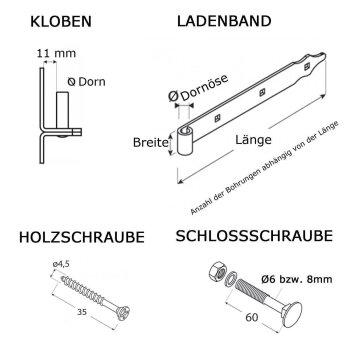 Ladenband Schwarz 2er Set - 600x40mm - Ø16mm