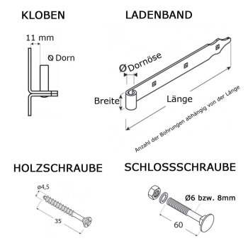 Ladenband Schwarz 2er Set - 800x40mm - Ø16mm