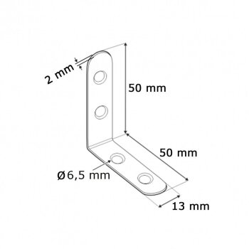 Stuhlwinkel 50x50x13x2mm FKW50 (4 Stk.)