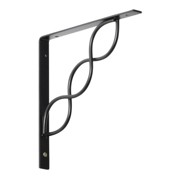 Regalwinkel geflochten Wandkonsole Regalträger Konsolstütze deko Welle schwarz