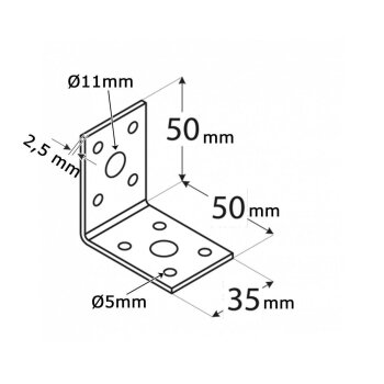 Winkelverbinder 50x50x35x2,5mm KL1