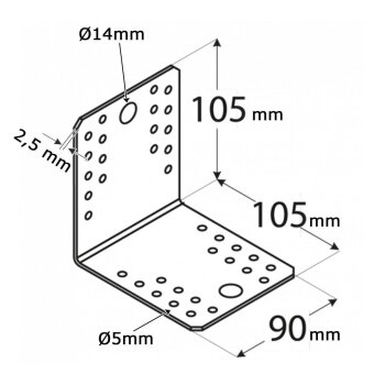 Winkelverbinder105x105x90x2,5mm KL5