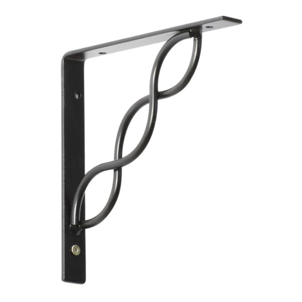 Regalwinkel geflochten Wandkonsole Regalträger Konsolstütze deko Welle schwarz