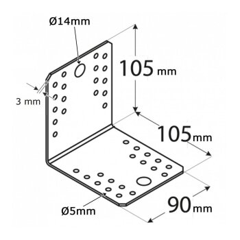 Winkelverbinder 105x105x90x3mm KL5