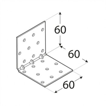 Lochplattenwinkel mit Sicke 60x60x60x1,5mm KMP5