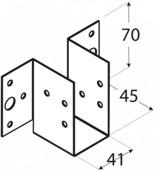 Balkenschuh Lasche außen leicht 41x70x1,0mm WL7