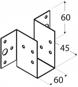 Balkenschuh Lasche außen leicht 60x60x1,0mm WL9