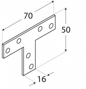 T-Flachverbinder 70x50x16x2,0mm KT1