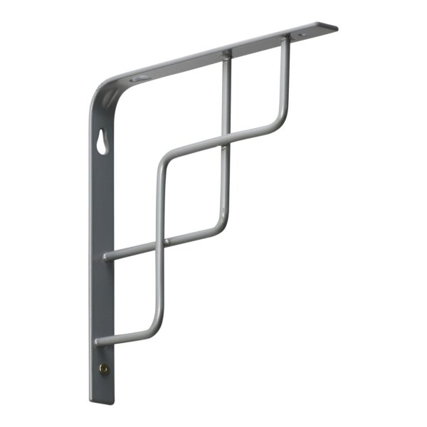 Regalwinkel geflochten Wandkonsole Regalträger Konsolstütze deko Raute silber 20