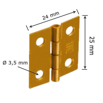 Möbelscharnier 25x24x1,0 mm ZS25 (10 Stk.)